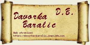 Davorka Baralić vizit kartica